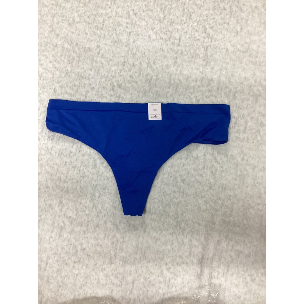 Auden Womens‎ 4X Seamless Thong Royal Blue Plus Size Underwear New With Tags